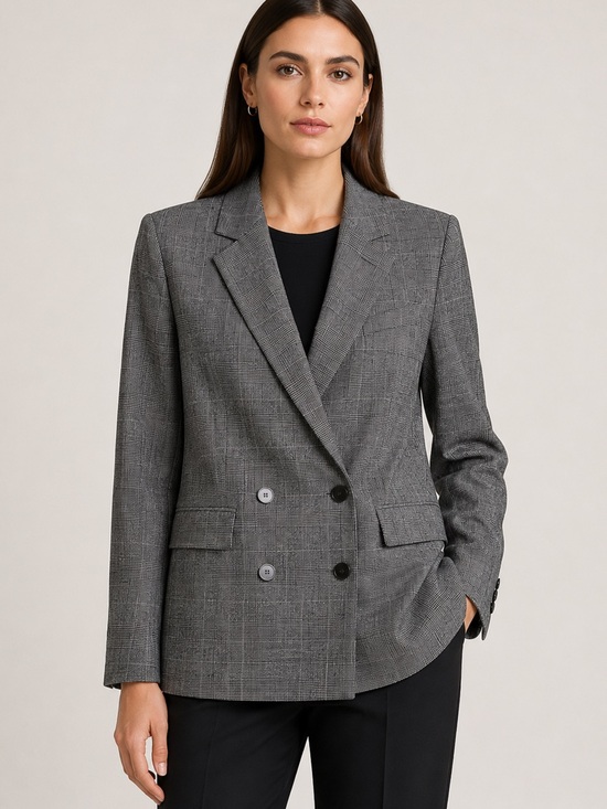 Theory Jackets & Blazers - Theory Piazza Wales Flannel Virgin Wool Double Breasted Blazer NWT Size 6